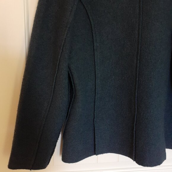 cut loose Boiled Wool Button Front Pocket Blazer Blue Size L - Picture 7 of 12